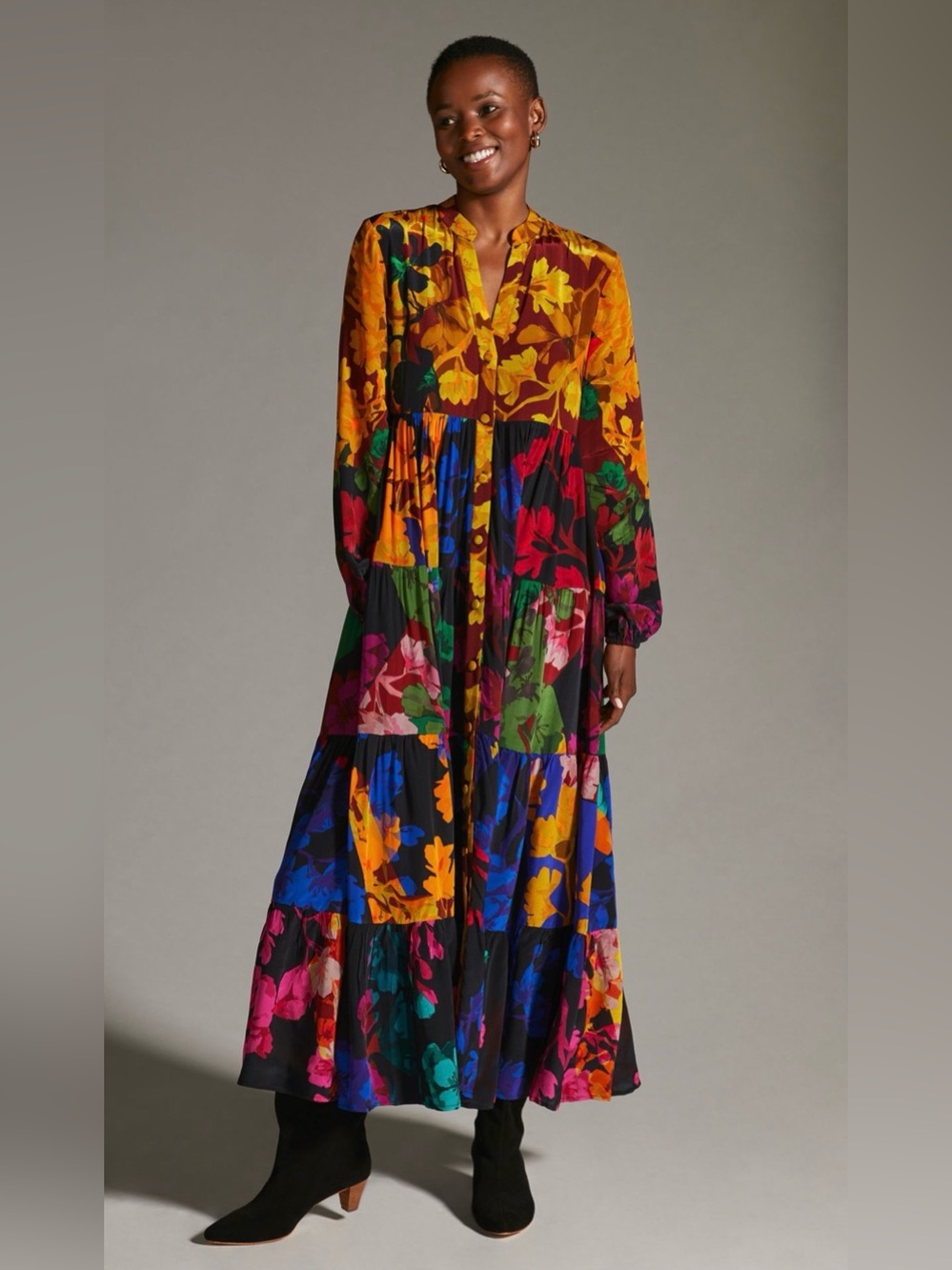 NWOT Anthropologie x Siddhartha Bansal Button-Front Maxi Dress Size L